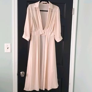 Shirley Plunge Neck Split Maxi Shirt